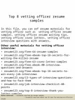 Page 1: Top 8 vetting officer resume samples