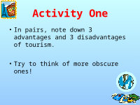 Page 5: The advantages and disadvantages of tourism